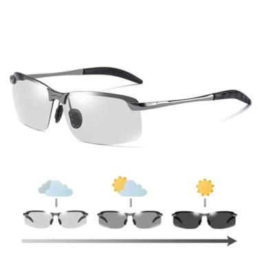 Imagem de Oculos Masculino Polarizado Fotocromatico Escure Luz Uv T1 (GRAFITE)