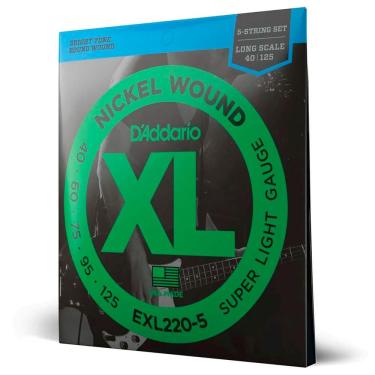 Imagem de Encordoamento Para Baixo D`adario 5 Cordas EXL220-5 0.40