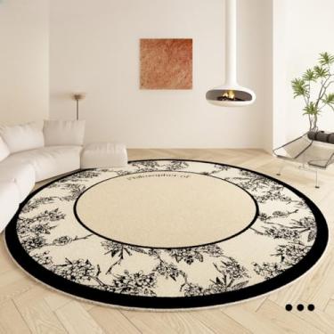 Imagem de Tapete redondo para mesa de café, lavável, resistente à sujeira, sala de estar, vestiário, decoração macia, 4, diâmetro 160cm