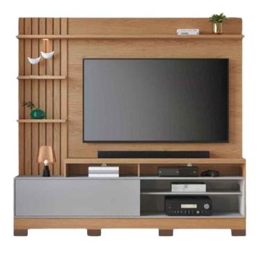 Imagem de Painel Home Theater Invernia 4 Prateleiras Spot LED c/ Pés 65" Polegadas