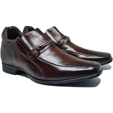 Imagem de Sapato Social Masculino Rafarillo Vegas Alth Em Couro Preto Marrom Com Salto 7cm Aumenta Altura 3270 (Marrom, BR, Adulto, Numérico, 37)