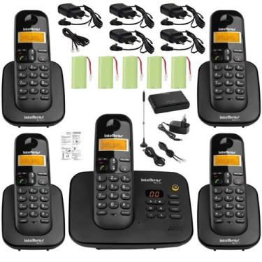 Imagem de Kit Telefone TS 3130 Com 4 Ramal bina e entrada chip celular - Intelbr