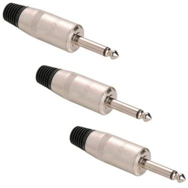 Imagem de Kit 3 Conector P10 Mono Blindado Nys225s Rean By Neutrik