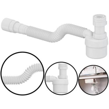 Imagem de Sifão Ajustável Copo Multiuso Sanfonado Flexível Para Pias De Cozinha 