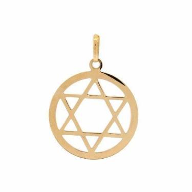 Imagem de Pingente Estrela De Davi Círculo Ouro 18k 750 - DR Joias