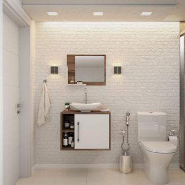 Imagem de Gabinete P/Banheiro Soft 60 cm C/cuba L38 e Espelheira - Compace, Noga