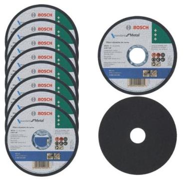Imagem de Kit com 10 Discos de Corte Bosch Standard for Metal 115x1mm Reto 26086
