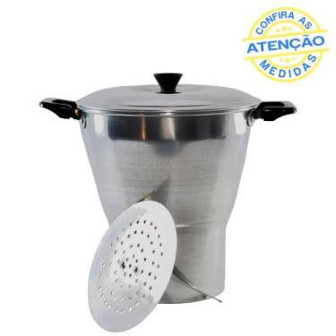 Imagem de Cuscuzeiro Nordestino Panela Aluminio com Tampa N 18 Prepara um Cuscuz