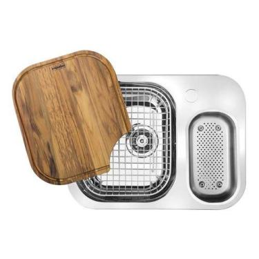 Imagem de Cuba Dupla Para Cozinha De Embutir 60x45x18cm Aço Brilhante - Franke, 
