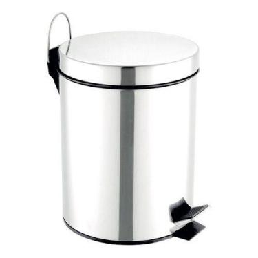 Imagem de Lixeira De Banheiro - Metal Resistente - 5 Litros - Sensea, Prateado