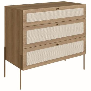 Imagem de Comoda 3 Gv Corrediças Telescopicas Palhinha 28934 Linha Oslo Hanover 