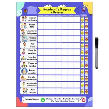 Imagem de Quadro do Incentivo de Metal Semanal 40x29cm + Caneta - Ideal Planners