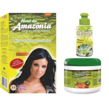 Imagem de Hene Po Divina Dama Castanho Escuro Amazonia 01x200gr+Creme Branco inc
