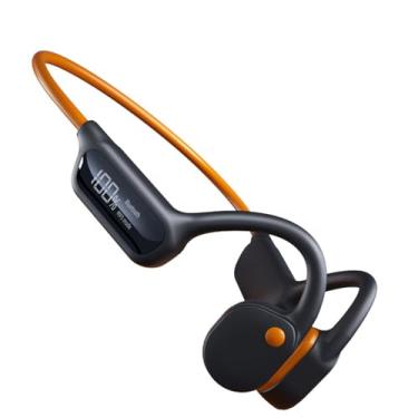 Imagem de Bluetooth5.3 Fones de ouvido sem fio IPX8 Waterproof Headset 32GB MP3 Player Natação Ear-gancho com exibição de energia de microfone (laranja)
