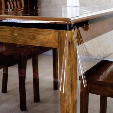 Imagem de Toalha De Mesa Transparente Retangular Quadrada Plastico Protetor Impe