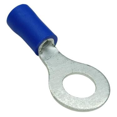 Imagem de Kit 50 Peças Terminal Elétrico Olhal Anel Argola Pré Isolado Azul 1,0m