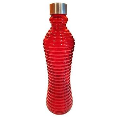 Imagem de Garrafa de vidro colorida 1,0 Litro tampa inox - Futuro Casa, Vermelho