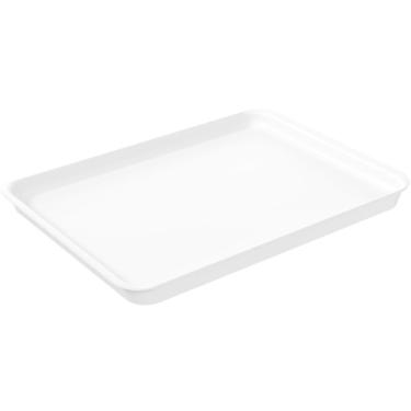 Imagem de 36 Bandejas Plásticas 32x23cm Restaurante Self Service Branco Hamburguer A4 Uno Coza