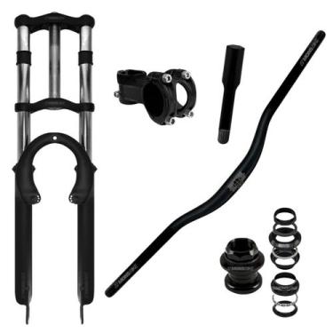 Imagem de Kit Garfo Amortecedor Aro 26 Standard Bike 2 Andar + Guidão Alumínio +