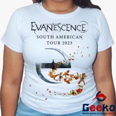 Imagem de Baby Look Evanescence 100% Algodão - South America Tour 2023 - Rock - 