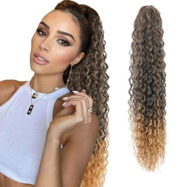 Imagem de  cabelo aplique rabo de cavalo tiras autocolantes fibra organica 70cm 