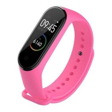 Imagem de Pulseiras Nsmart compatíveis com Mi Band 4 + Película, Rosa pink