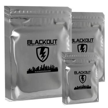 Imagem de BLACKOUT Faraday Cage EMP Bags Premium Ultra Grosso Kit de preparação de 20 peças Laptops Tablets Smartphones Discos Rígidos