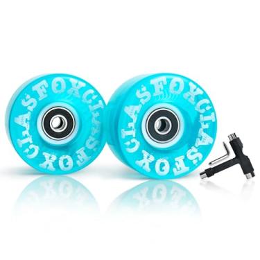 Imagem de CLAS FOX 78A Rodas de Skate Quad Roller 65 x 35 mm para ambientes internos ou externos com rolamentos ABEC-9, 8 peças (azul)