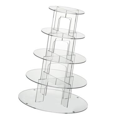 Imagem de Gralara Suporte de acrílico para cupcakes, estrutura para exibição de doces, bandeja em camadas para eventos, 5º Nível