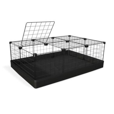 Imagem de Cercado Aramado Porquinho da Índia 60x90x30 Cm Preto com Teto e Bandej