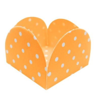 Imagem de Porta Forminha para Doces Poá 4 Pétalas 50 Unidades - NC Toys, Laranja
