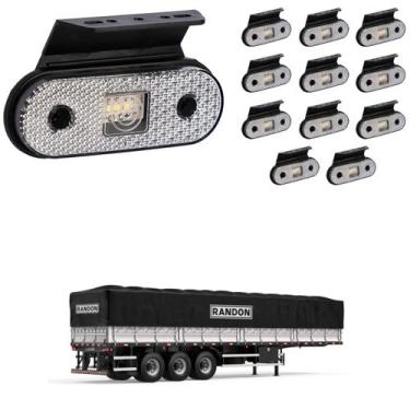 Imagem de 12 Lanterna Lateral Randon LED Cristal c/ Suporte - Fio - DW Component