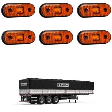 Imagem de 6 Lanterna Lateral Randon LED Âmbar Saída Fios - DW Componentes