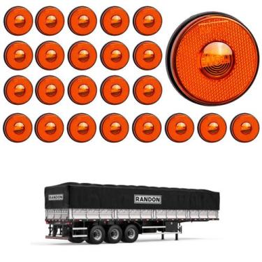 Imagem de 24 Lanterna Lateral Randon LED Âmbar 85mm Saída Conector - DW Componen