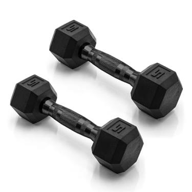 Imagem de CAP Barbell Par de halteres hexagonais revestidos de 2,3 kg com cabo preto