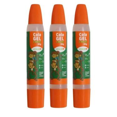 Imagem de Kit 3 Cola Gel Escolar Artesanato 2 Bicos 30g Leo e Leo - LEONORA