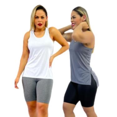 Imagem de Kit 2 Peças - Camiseta Regata Feminina Tapa Bumbum Mullet Academia Fit