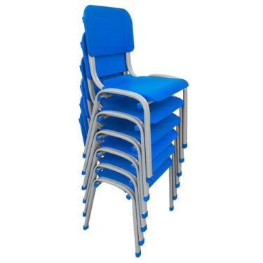 Imagem de Kit 6 Cadeiras Infantil Polipropileno LG flex Reforçada Empilhável WP 