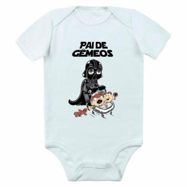 Imagem de Body Pai de Gemeos Star Wars Divertido 100% Algodão Diferencial Qualid