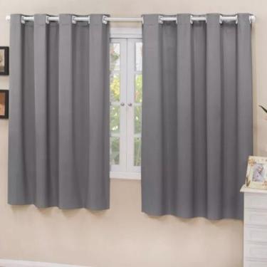 Imagem de Cortina Cozinha Corta Luz Blackout Tecido 2,00x1,30 - kaluros, cinza