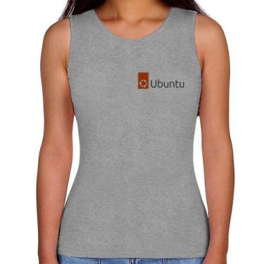 Imagem de Regata Feminina Ubuntu Linux - Foca na Moda, Cinza, M