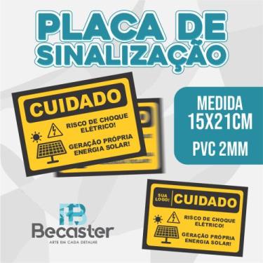 Imagem de Placa de sinalização energia solar - pvc 2mm - personalizado com logo 