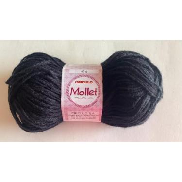Imagem de Lã Mollet Circulo Novelo com 40 Gramas  - UNIDADE - PRETO