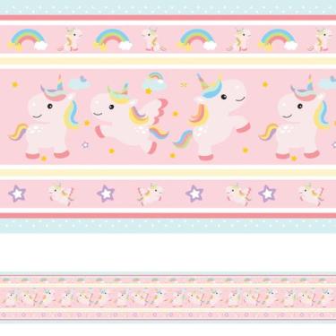 Imagem de Faixa Decorativa Adesiva Infantil Unicornio 12mx15cm - Quartinhos