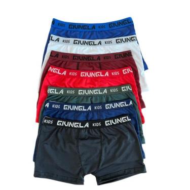 Imagem de Kit 5 Cuecas Boxer Box Infantil Microfibra Cueca Com Forro 100% Algodã