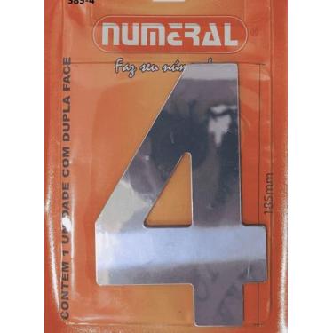 Imagem de Número Residencial Numeral N.4  60mm, Espelhado
