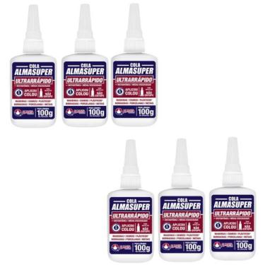 Imagem de Kit de 6 Colas Instantânea Adesivo Ultrarrápido Almasuper - 100g, ALMA