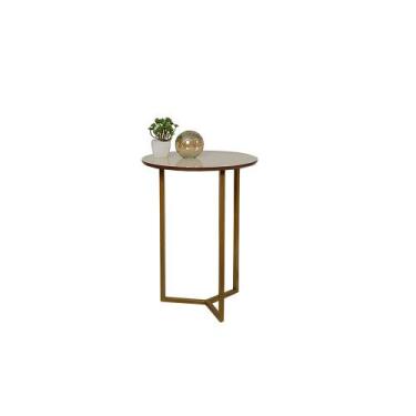 Imagem de Mesa de Centro ou Canto redonda Alice Dourada alt 55cm - Casa Donne, O