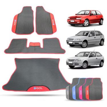 Imagem de Tapete Borracha para Gol G2 a G4 + Porta Malas Personalizado Rosa - ZP