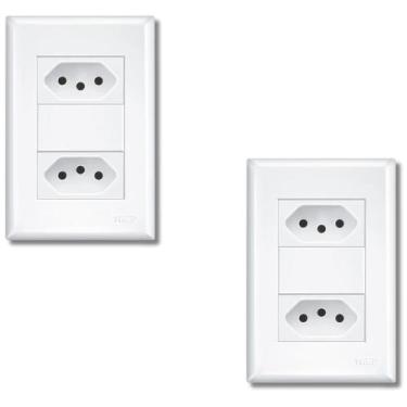 Imagem de Kit Com 2 Tomadas Duplas 2p+t 10a/250v~ Evidence - Fame